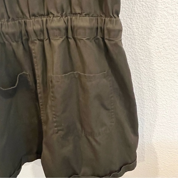 Wild Fable size small olive army green snap up drawstring romper - Picture 3 of 10